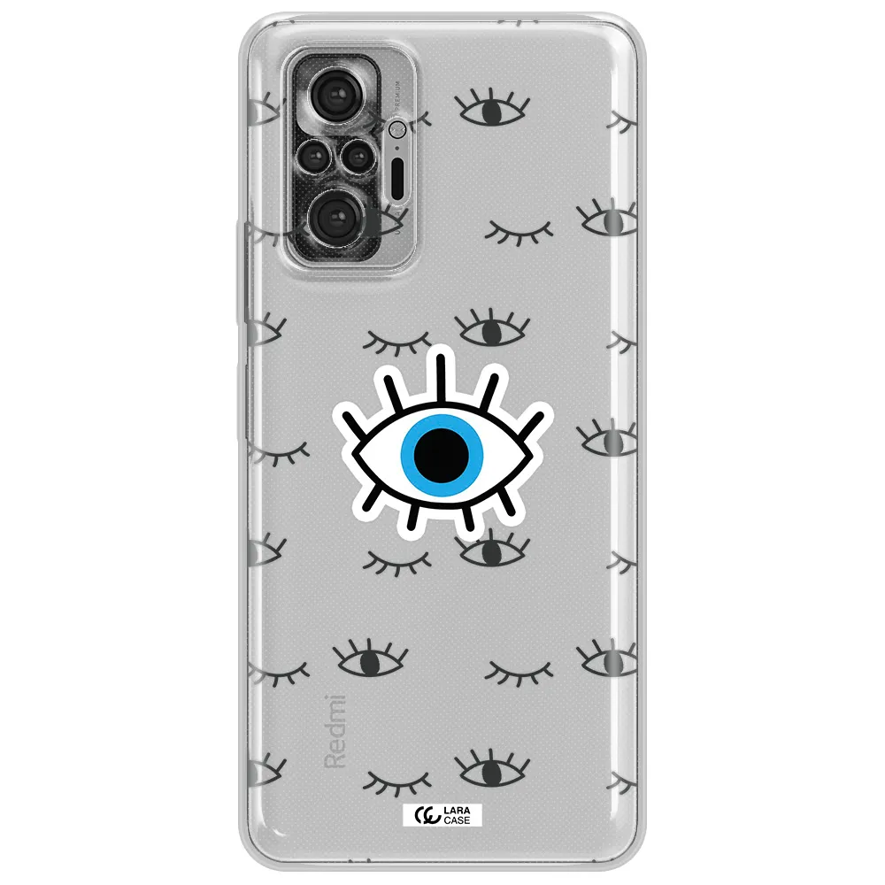 A Blue Eye With Black Eyeballs And Eyelashes Xiaomi Note 10 Pro Clear Tpu Case