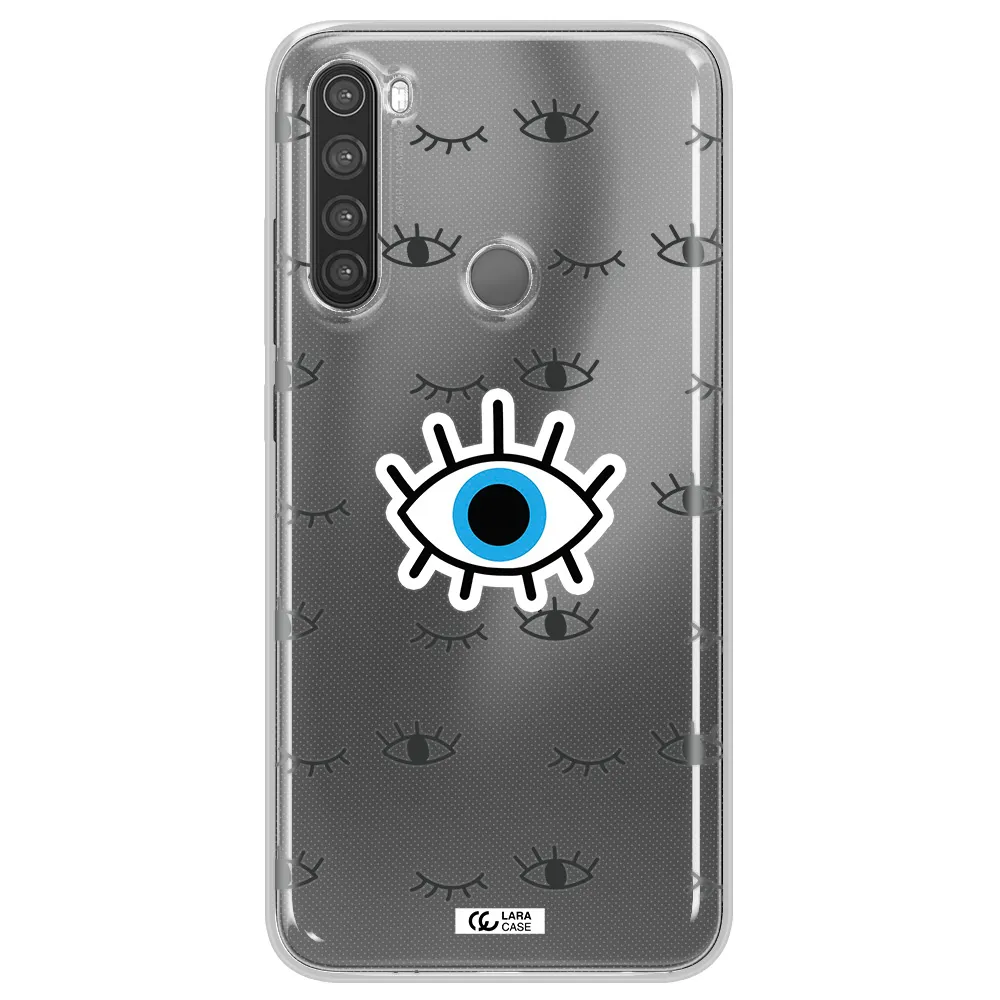 A Blue Eye With Black Eyeballs And Eyelashes Xiaomi Note 8 Clear Tpu Case