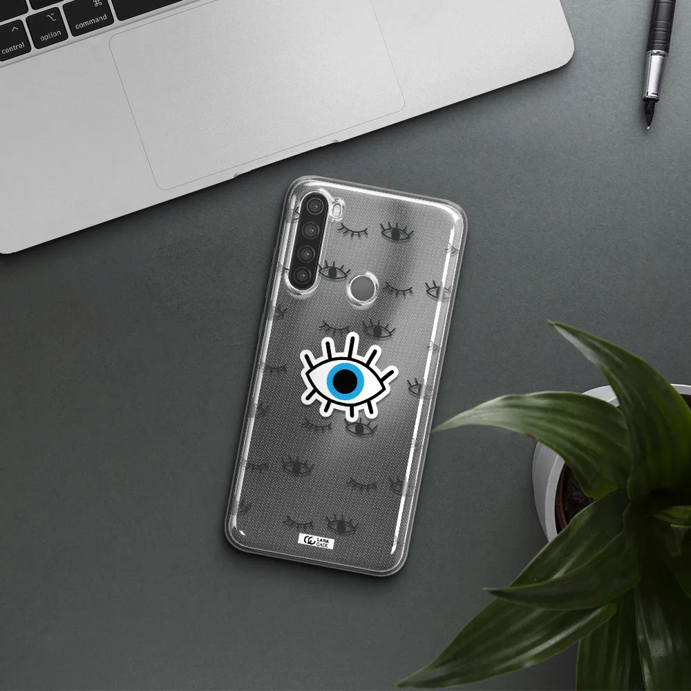 A Blue Eye With Black Eyeballs And Eyelashes Xiaomi Note 8 Clear Tpu Case