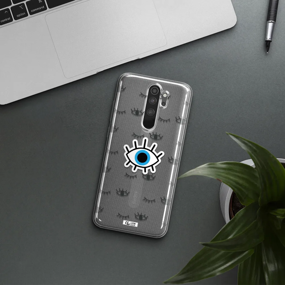 A Blue Eye With Black Eyeballs And Eyelashes Xiaomi Note 8 Pro Clear Tpu Case