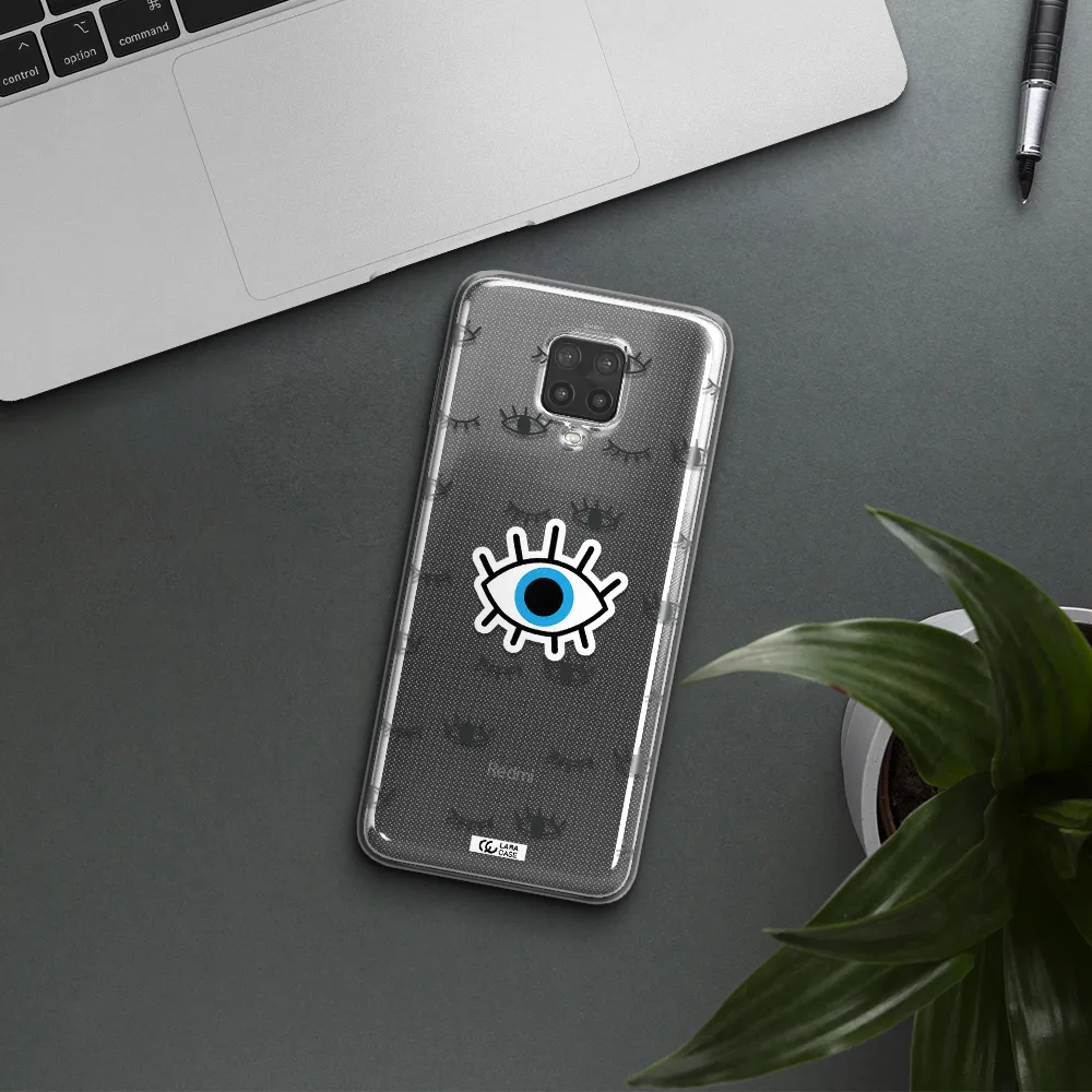 A Blue Eye With Black Eyeballs And Eyelashes Xiaomi Note 9 Pro Clear Tpu Case