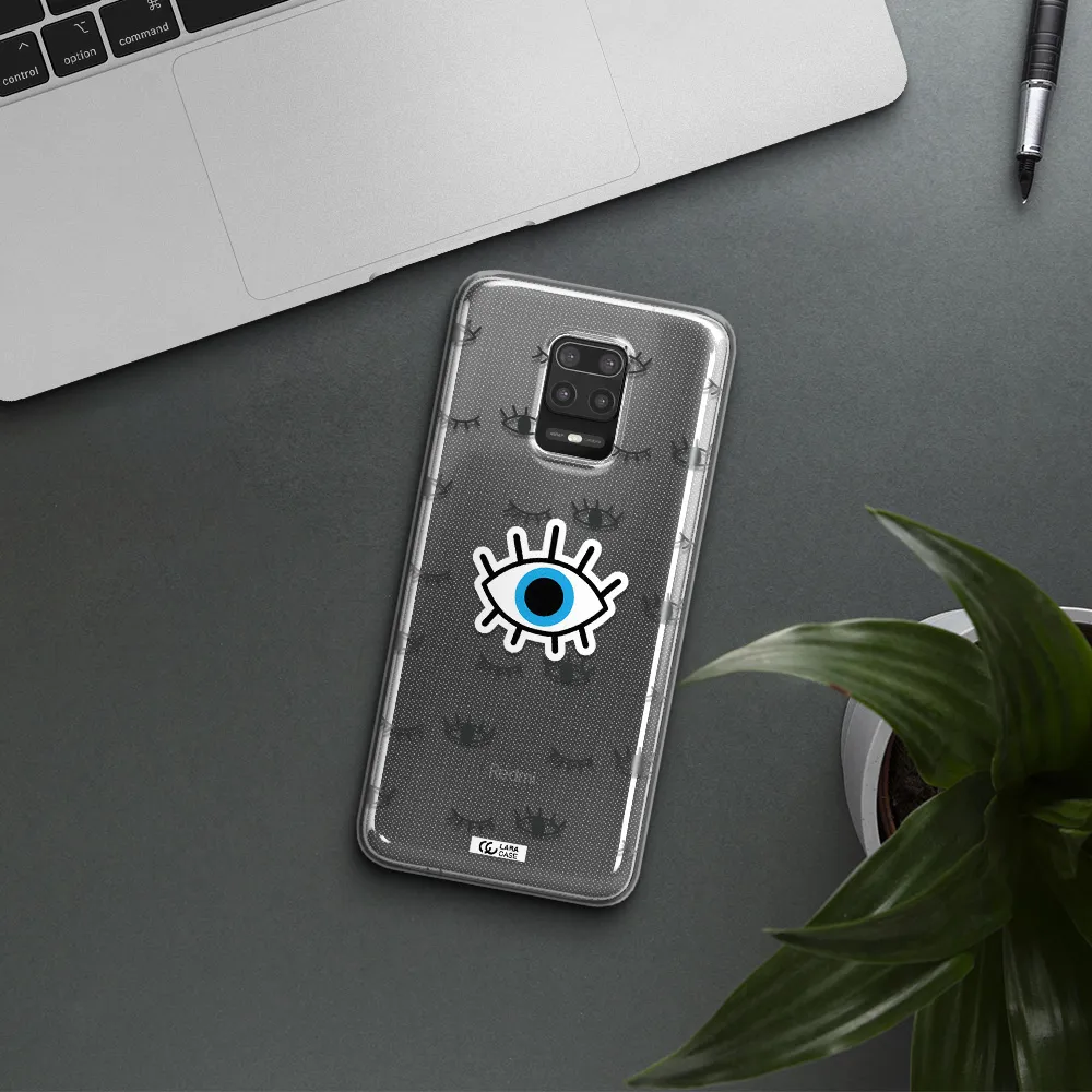 A Blue Eye With Black Eyeballs And Eyelashes Xiaomi Note 9S Clear Tpu Case