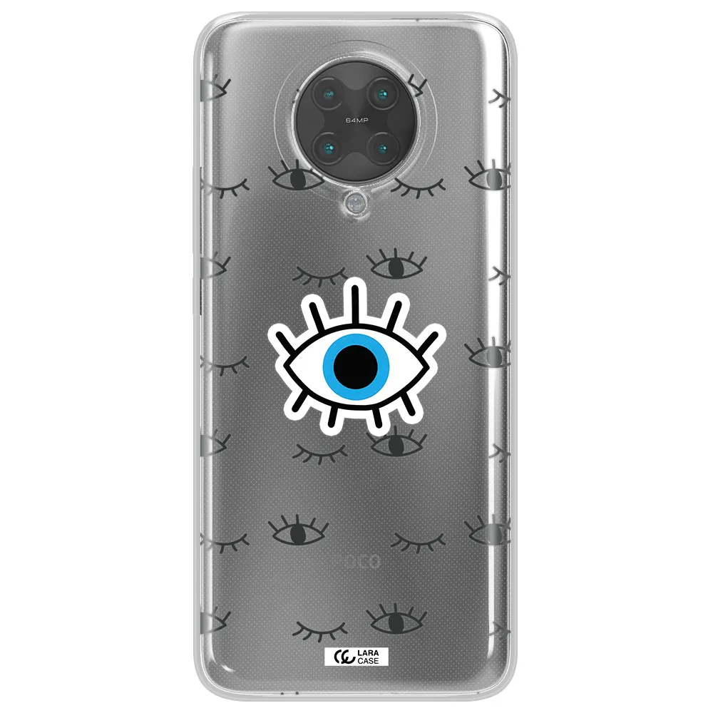 A Blue Eye With Black Eyeballs And Eyelashes Xiaomi Poco F2 Pro Clear Tpu Case