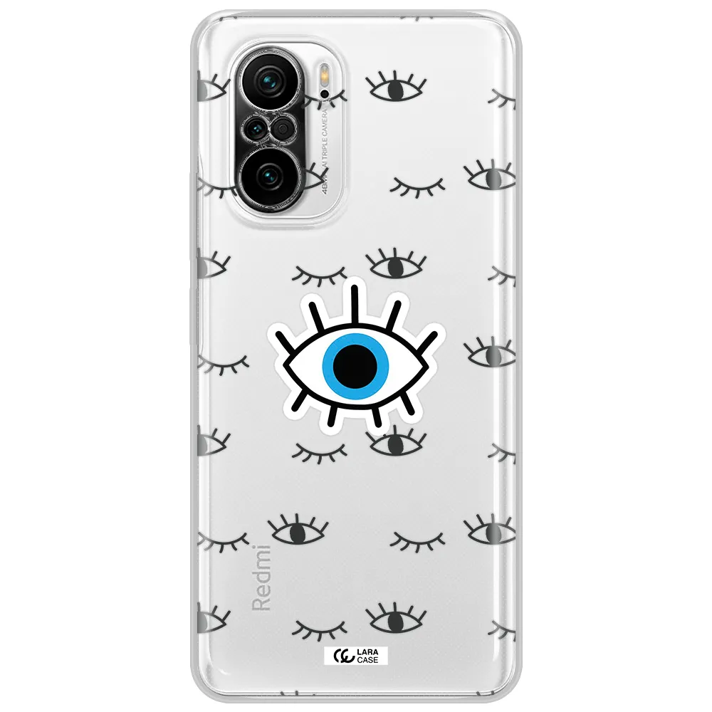 A Blue Eye With Black Eyeballs And Eyelashes Xiaomi Poco F3 Clear Tpu Case