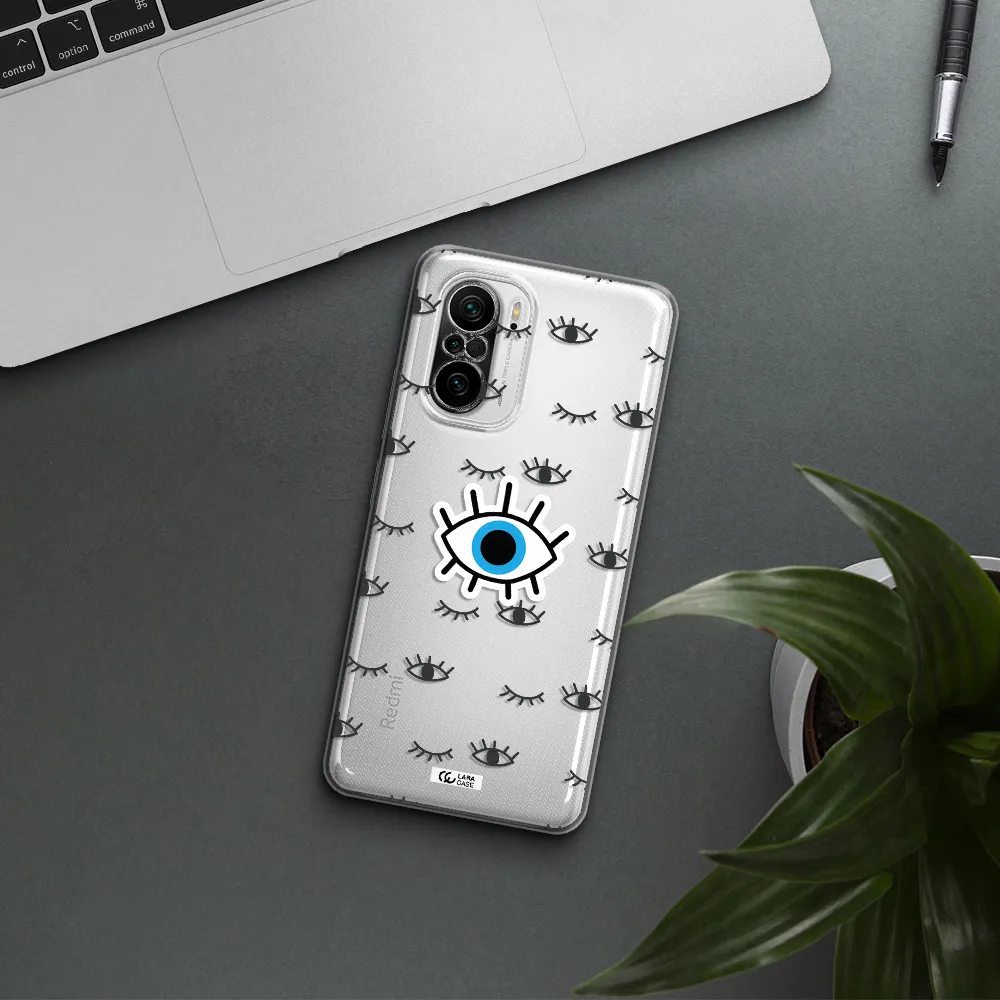 A Blue Eye With Black Eyeballs And Eyelashes Xiaomi Poco F3 Clear Tpu Case