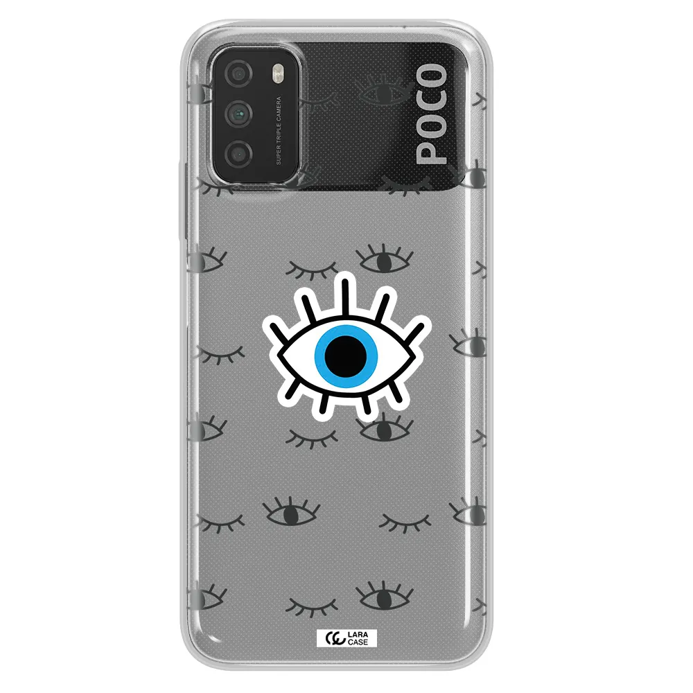 A Blue Eye With Black Eyeballs And Eyelashes Xiaomi Poco M3 Clear Tpu Case