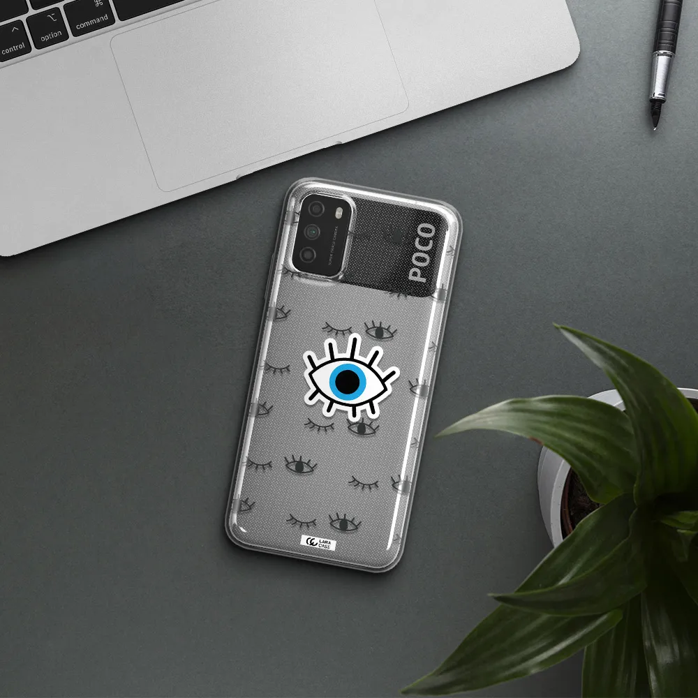 A Blue Eye With Black Eyeballs And Eyelashes Xiaomi Poco M3 Clear Tpu Case
