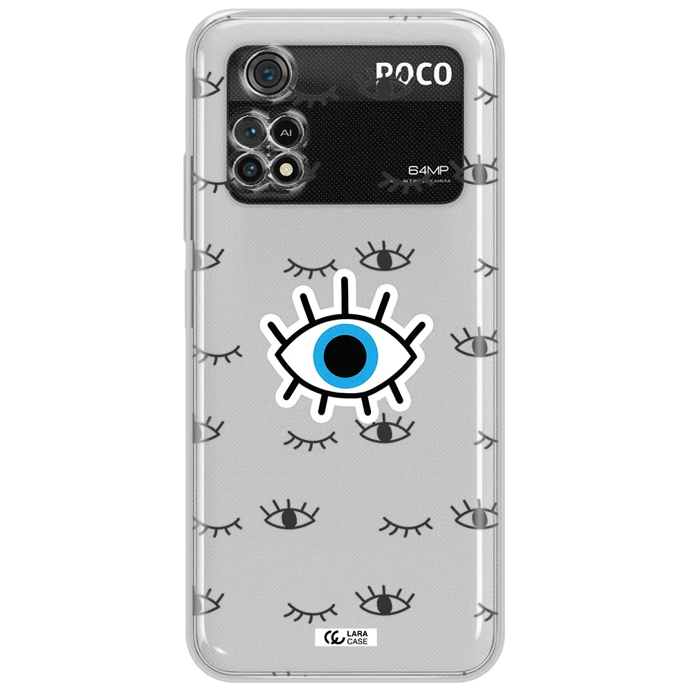 A Blue Eye With Black Eyeballs And Eyelashes Xiaomi Poco M4 Pro 4G Clear Tpu Case