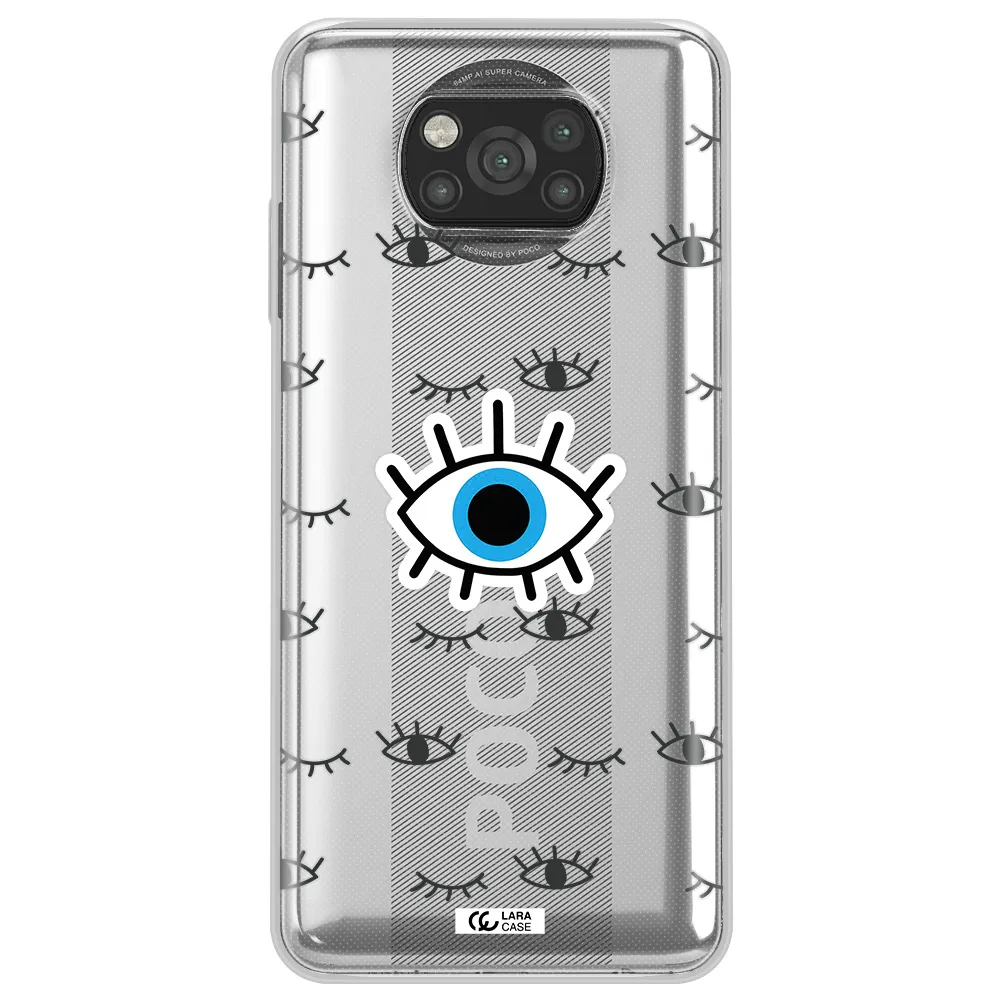 A Blue Eye With Black Eyeballs And Eyelashes Xiaomi Poco X3 Clear Tpu Case