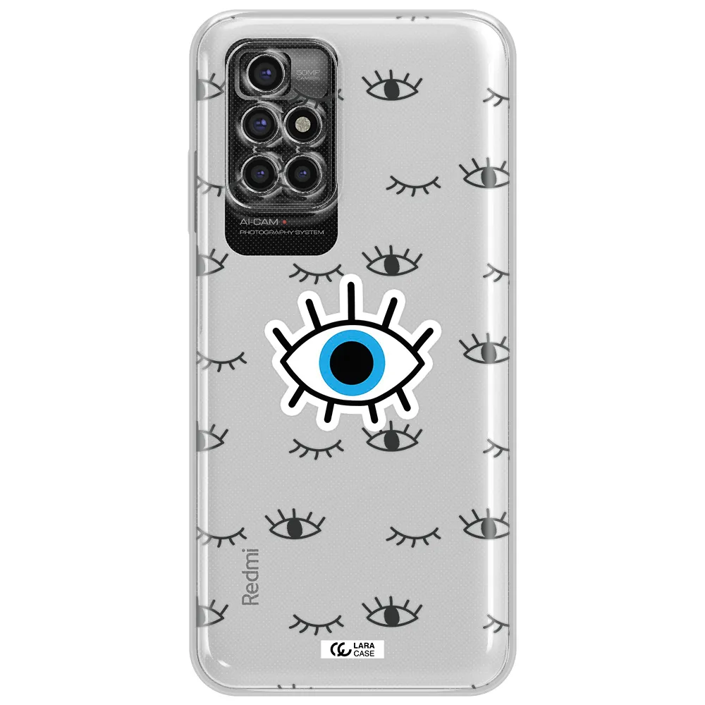 A Blue Eye With Black Eyeballs And Eyelashes Xiaomi Redmi 10 Clear Tpu Case