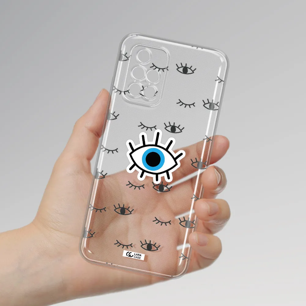A Blue Eye With Black Eyeballs And Eyelashes Xiaomi Redmi 10 Clear Tpu Case