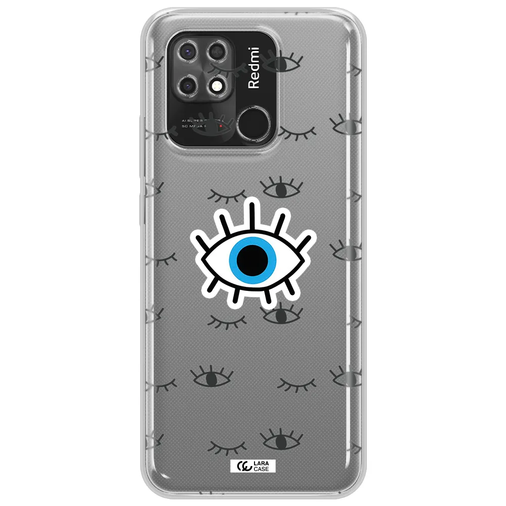 A Blue Eye With Black Eyeballs And Eyelashes Xiaomi Redmi 10C Clear Tpu Case