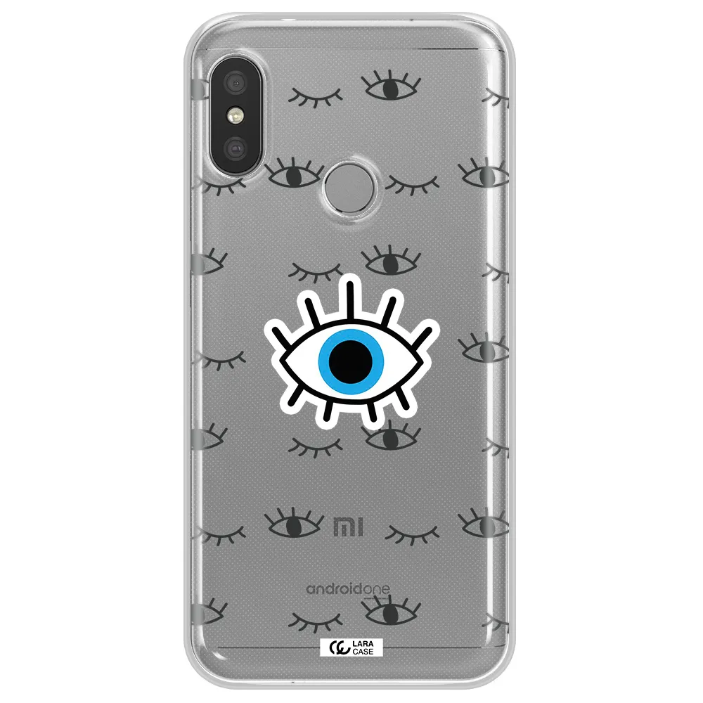 A Blue Eye With Black Eyeballs And Eyelashes Xiaomi Redmi 6 Pro Clear Tpu Case