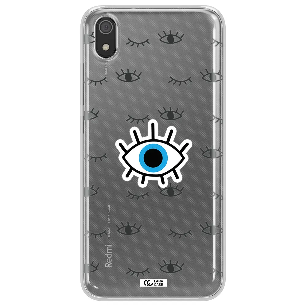 A Blue Eye With Black Eyeballs And Eyelashes Xiaomi Redmi 7A Clear Tpu Case