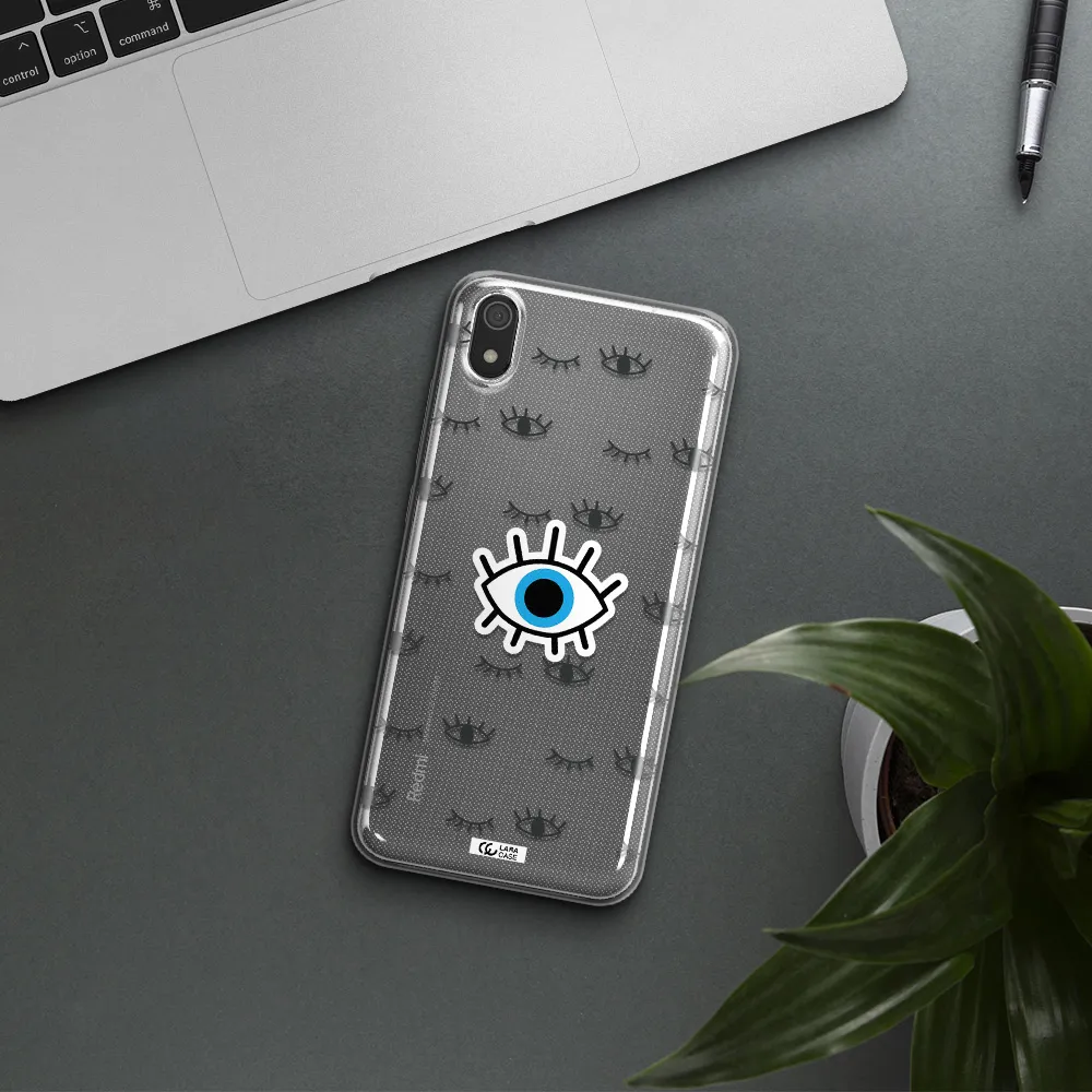 A Blue Eye With Black Eyeballs And Eyelashes Xiaomi Redmi 7A Clear Tpu Case