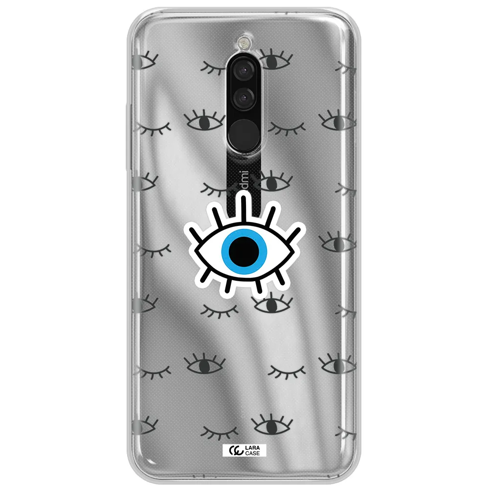 A Blue Eye With Black Eyeballs And Eyelashes Xiaomi Redmi 8 Clear Tpu Case
