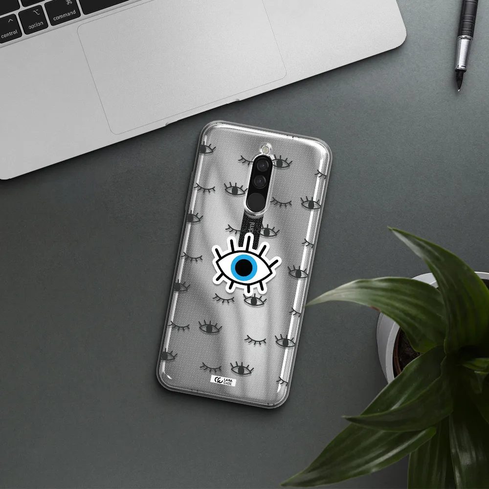 A Blue Eye With Black Eyeballs And Eyelashes Xiaomi Redmi 8 Clear Tpu Case