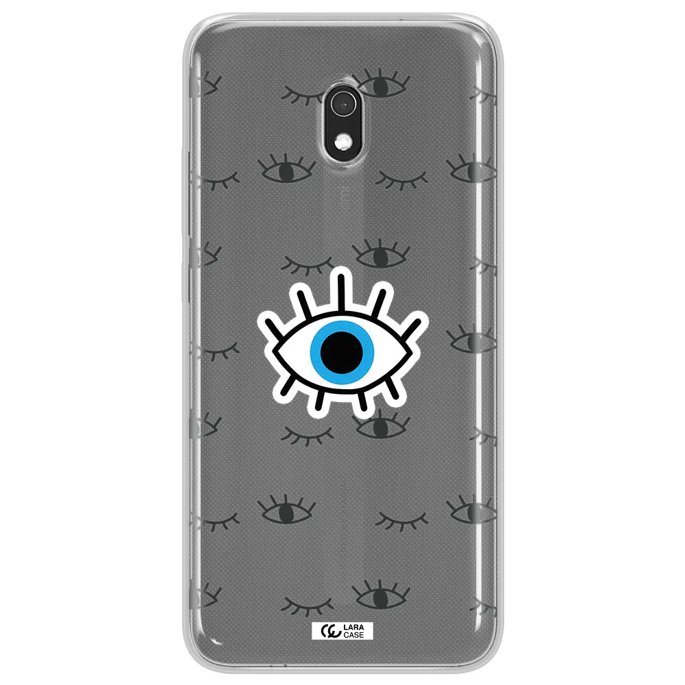 A Blue Eye With Black Eyeballs And Eyelashes Xiaomi Redmi 8A Clear Tpu Case