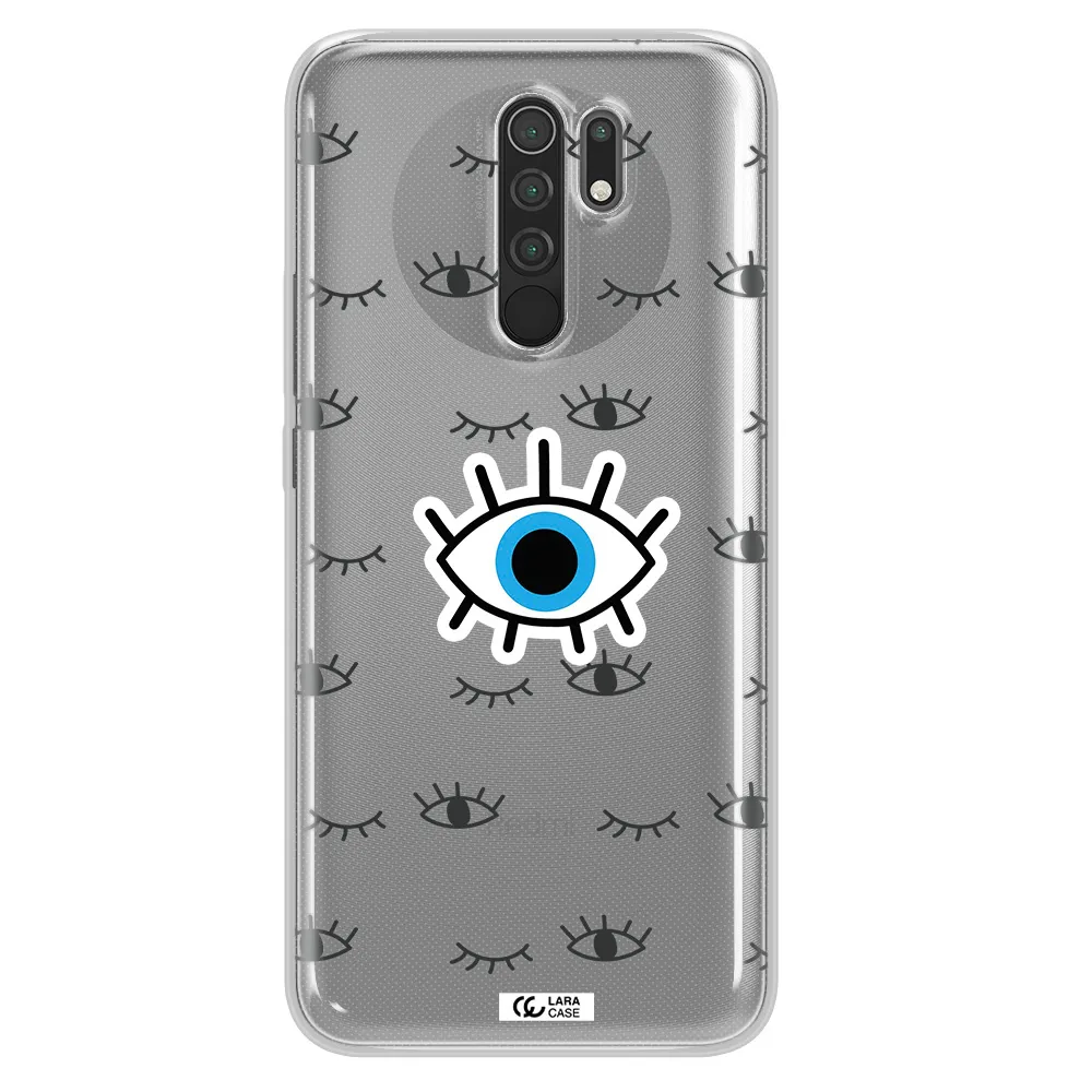 A Blue Eye With Black Eyeballs And Eyelashes Xiaomi Redmi 9 Clear Tpu Case