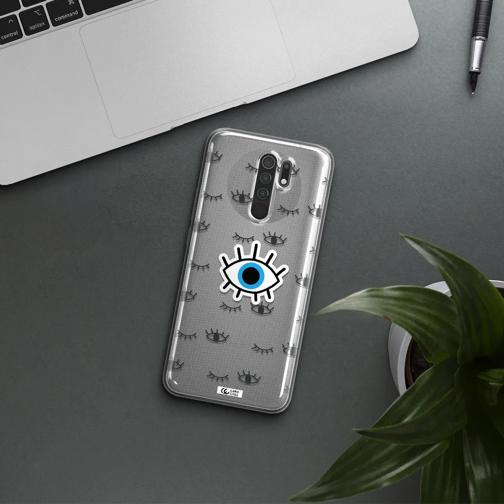 A Blue Eye With Black Eyeballs And Eyelashes Xiaomi Redmi 9 Clear Tpu Case