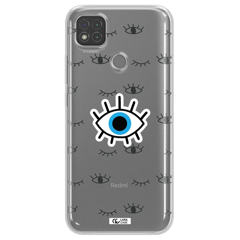 A Blue Eye With Black Eyeballs And Eyelashes Xiaomi Redmi 9C Clear Tpu Case