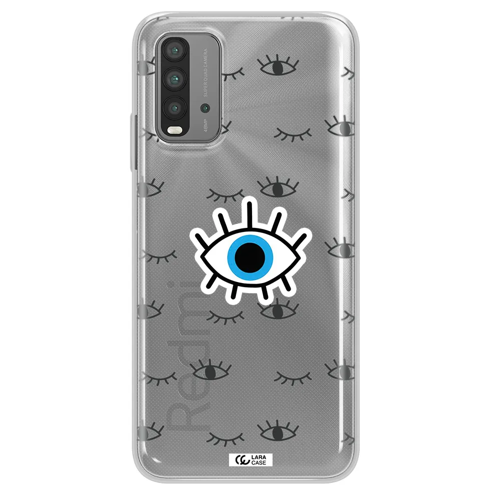 A Blue Eye With Black Eyeballs And Eyelashes Xiaomi Redmi 9T Clear Tpu Case