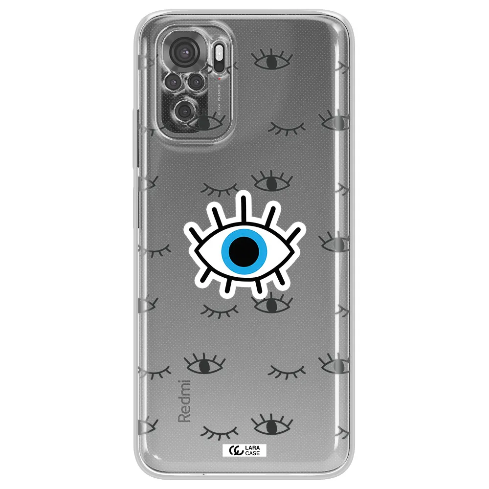 A Blue Eye With Black Eyeballs And Eyelashes Xiaomi Redmi Note 10S Clear Tpu Case