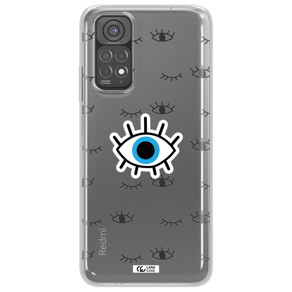 A Blue Eye With Black Eyeballs And Eyelashes Xiaomi Redmi Note 11 Clear Tpu Case