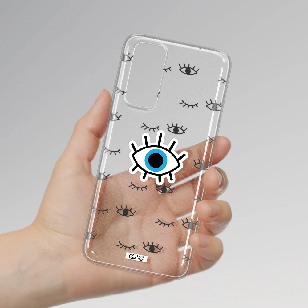 A Blue Eye With Black Eyeballs And Eyelashes Xiaomi Redmi Note 11 Clear Tpu Case