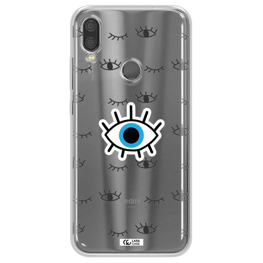 A Blue Eye With Black Eyeballs And Eyelashes Xiaomi Redmi Note 7 Clear Tpu Case