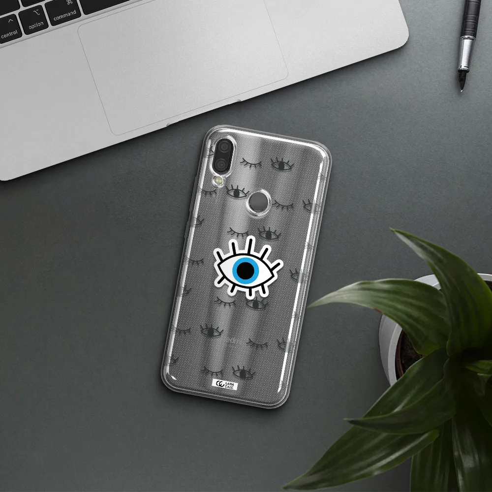A Blue Eye With Black Eyeballs And Eyelashes Xiaomi Redmi Note 7 Clear Tpu Case