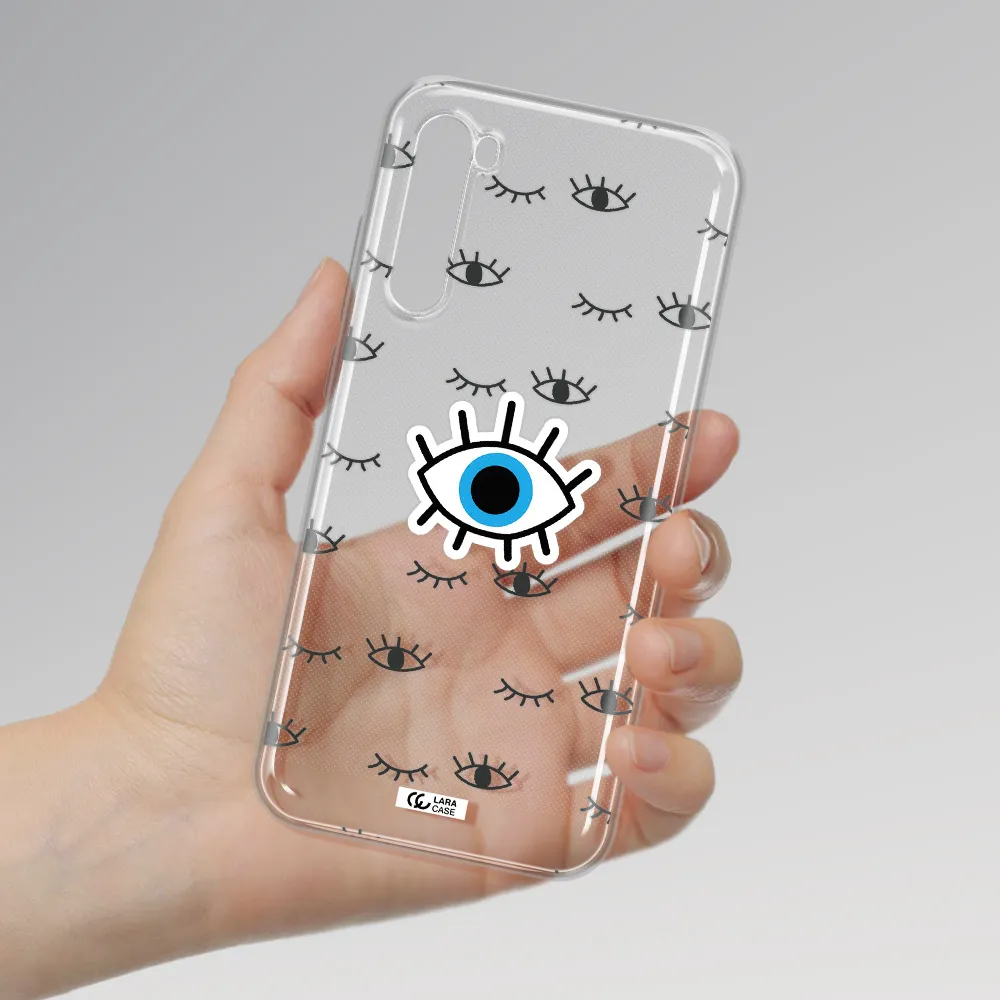 A Blue Eye With Black Eyeballs And Eyelashes Xiaomi Redmi Note 8T Clear Tpu Case