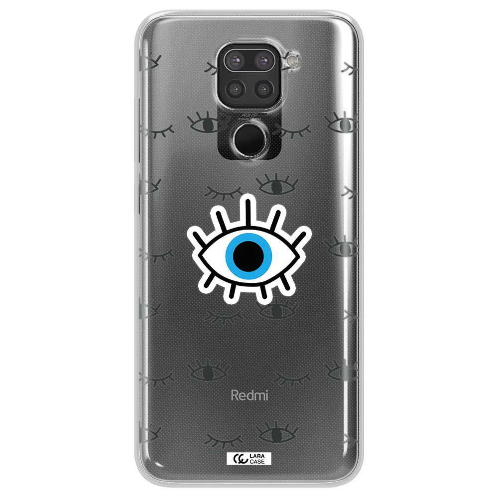 A Blue Eye With Black Eyeballs And Eyelashes Xiaomi Redmi Note 9 Clear Tpu Case