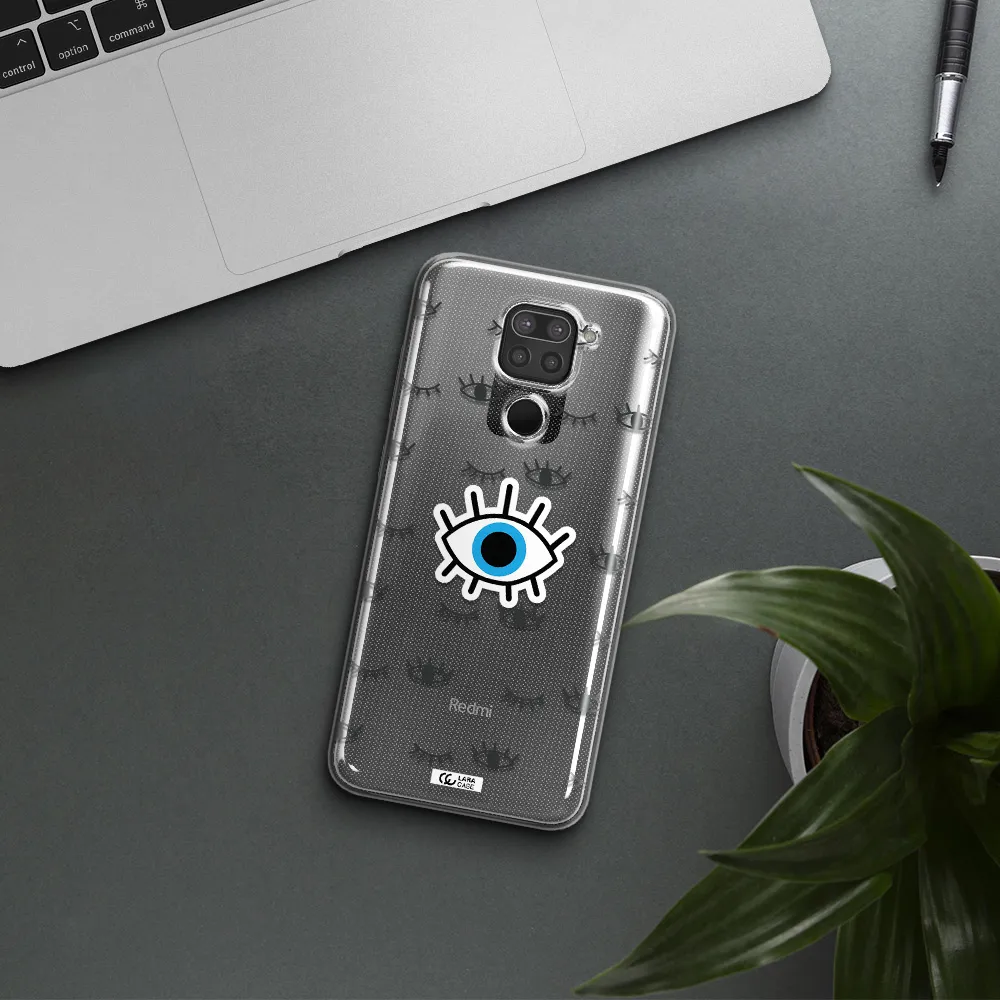 A Blue Eye With Black Eyeballs And Eyelashes Xiaomi Redmi Note 9 Clear Tpu Case