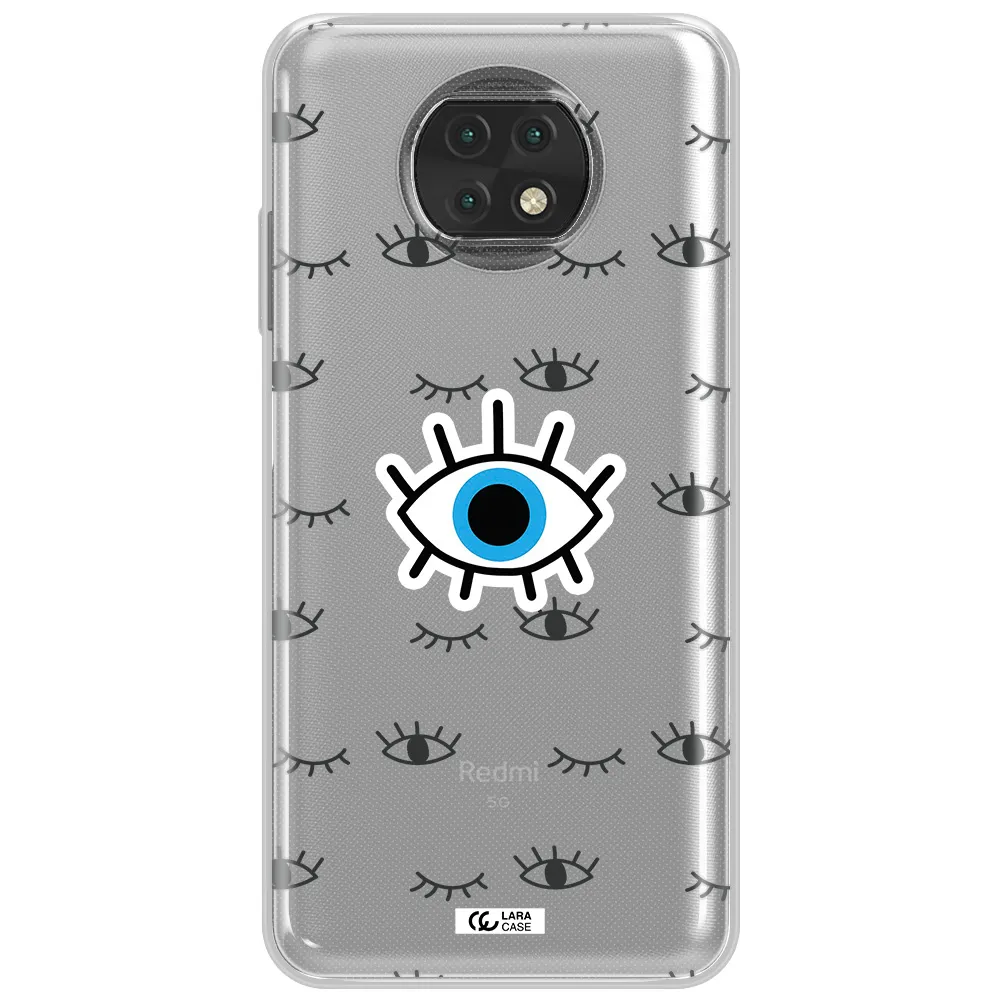 A Blue Eye With Black Eyeballs And Eyelashes Xiaomi Redmi Note 9T Clear Tpu Case