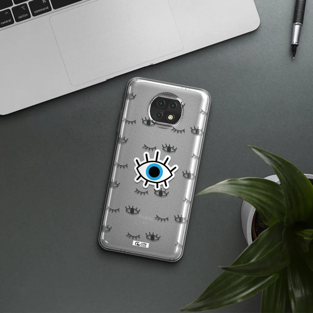 A Blue Eye With Black Eyeballs And Eyelashes Xiaomi Redmi Note 9T Clear Tpu Case