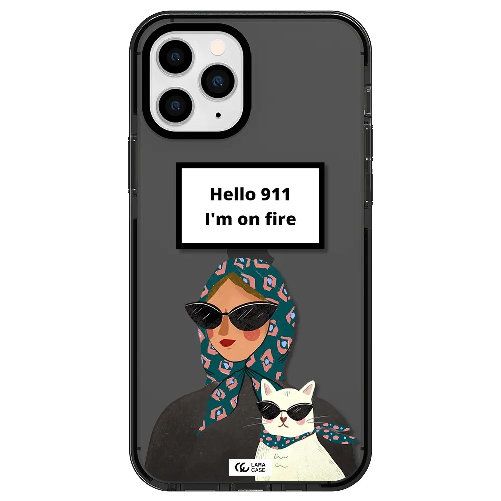 911 Apple iPhone 11 pro impact Smoke Black Case