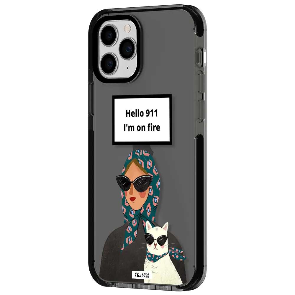 911 Apple iPhone 11 pro impact Smoke Black Case