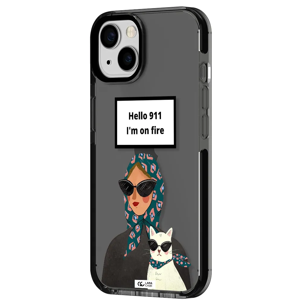 911 Apple iPhone 13 impact Smoke Black Case