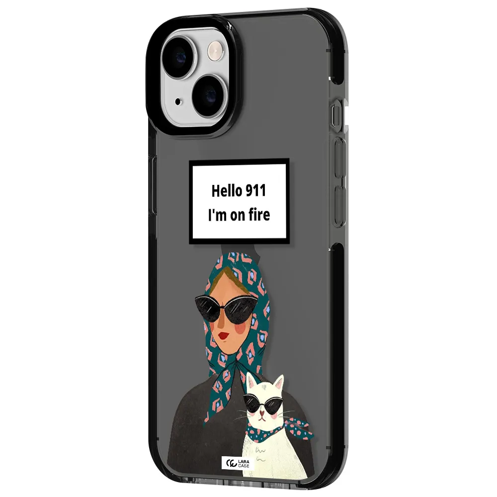 911 Apple iPhone 14 impact Smoke Black Case