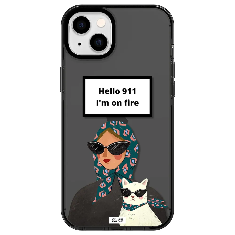 911 Apple iPhone 14 plus impact Smoke Black Case