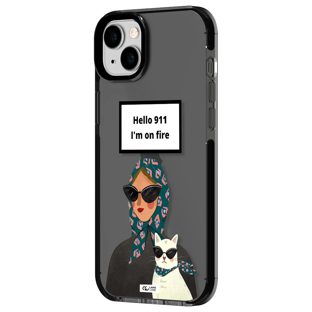 911 Apple iPhone 14 plus impact Smoke Black Case