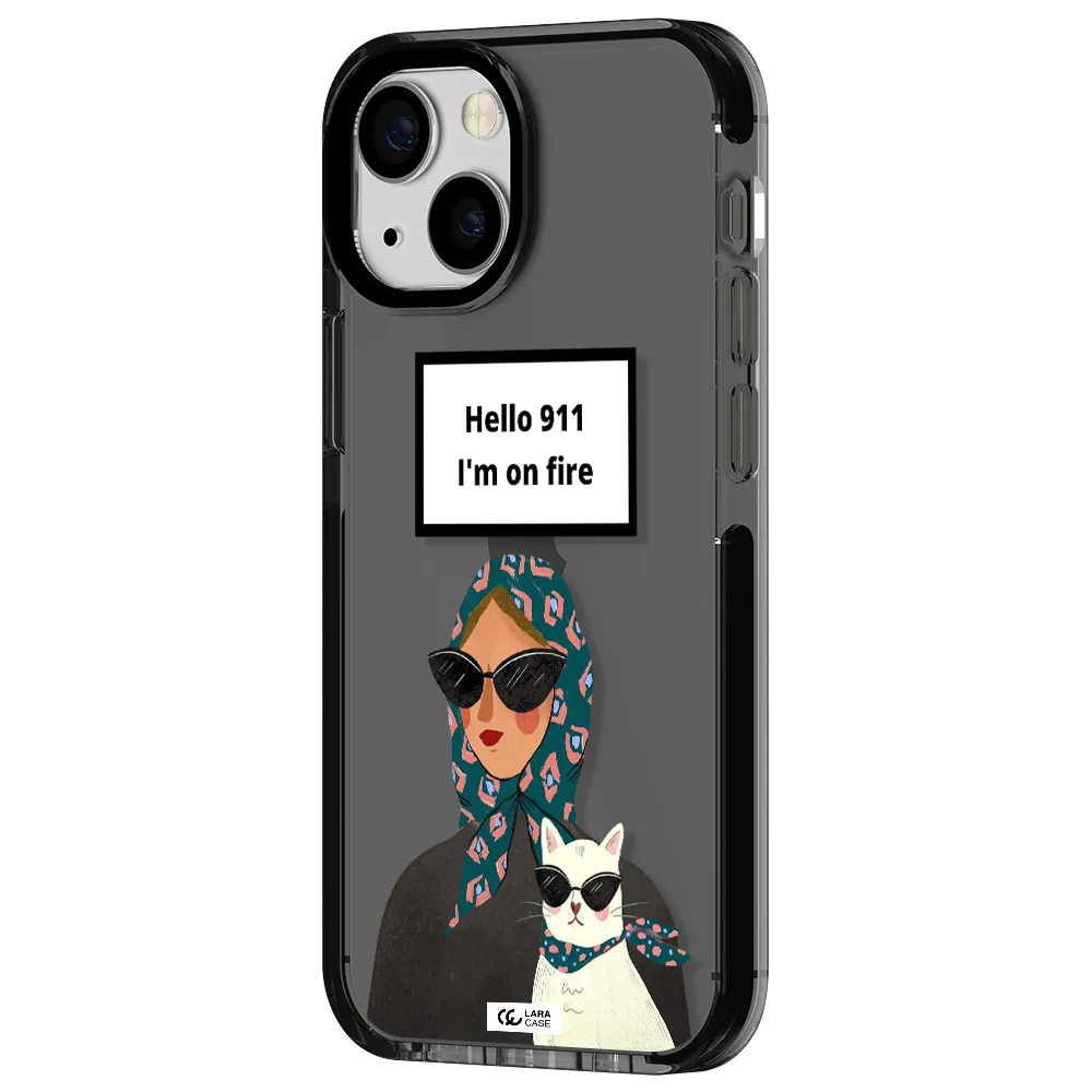 911 Apple iPhone 15 impact Smoke Black Case