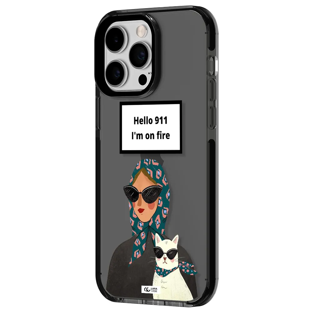 911 Apple iPhone 15 Pro Max impact Smoke Black Case