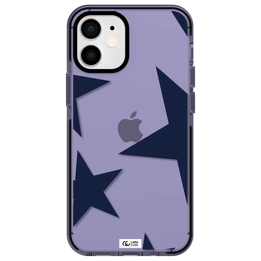 Blue Navy Stars Apple iPhone 12 mini impact Lilac Case