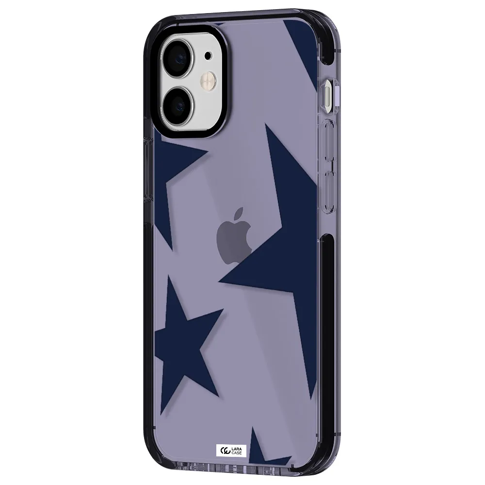 Blue Navy Stars Apple iPhone 12 mini impact Lilac Case