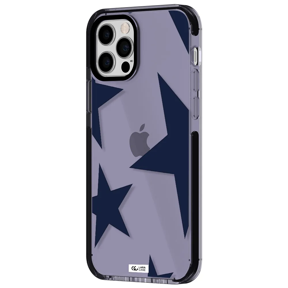 Blue Navy Stars Apple iPhone 12 pro impact Lilac Case