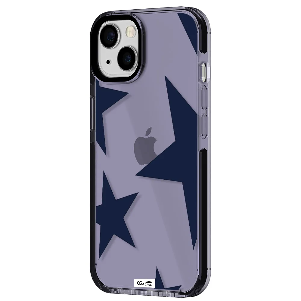 Blue Navy Stars Apple iPhone 13 impact Lilac Case