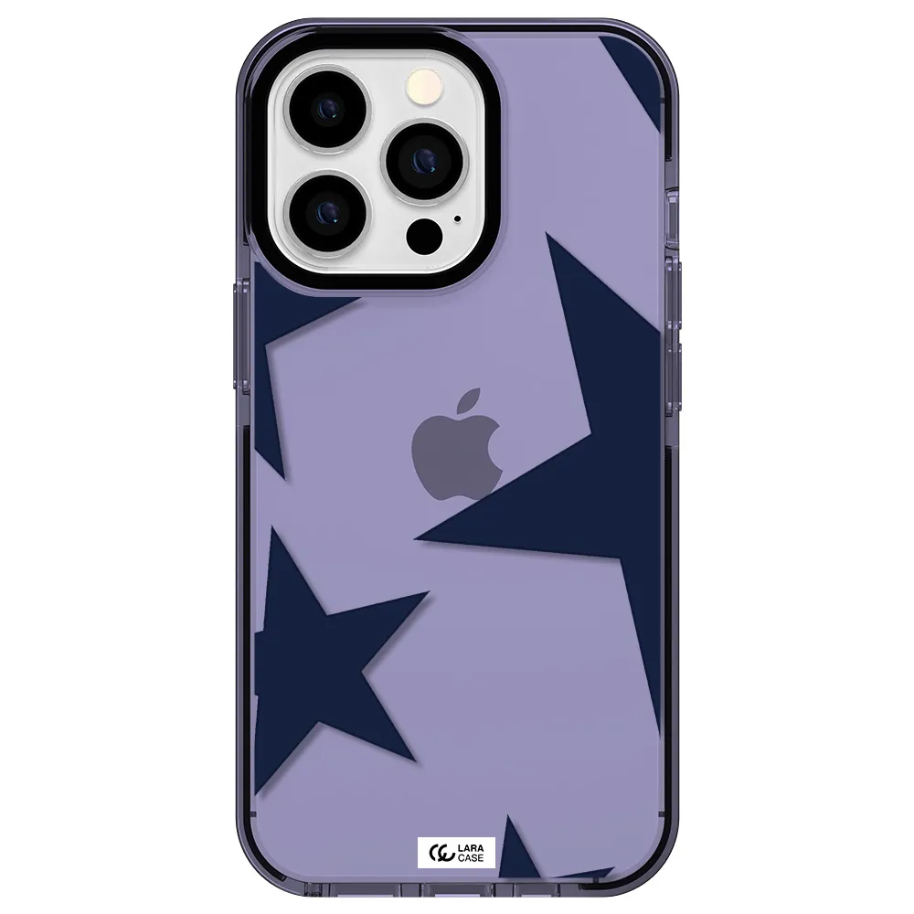 Blue Navy Stars Apple iPhone 13 Pro impact Lilac Case