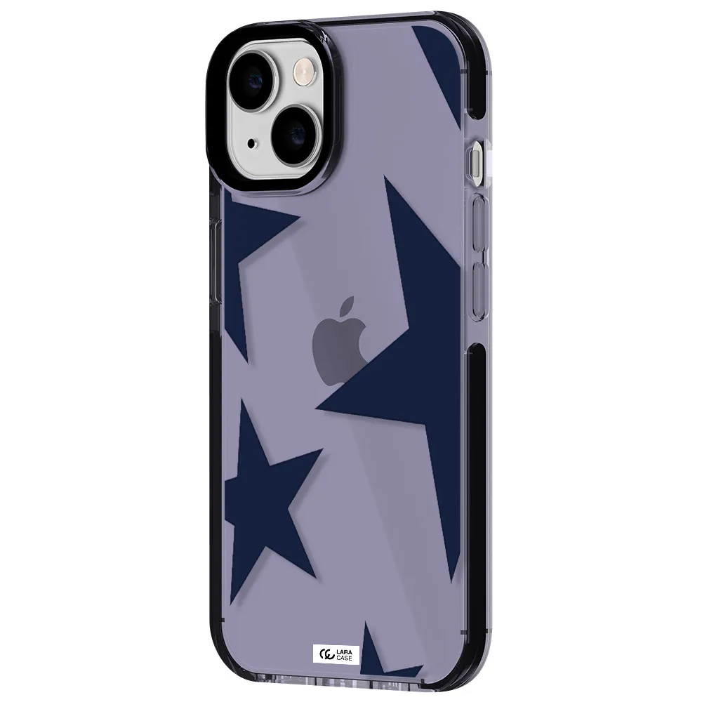 Blue Navy Stars Apple iPhone 14 impact Lilac Case